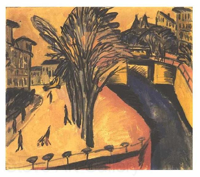 Ernst Ludwig Kirchner Gelbes Engelufer (heute: Engeldamm) in Berlin Norge oil painting art